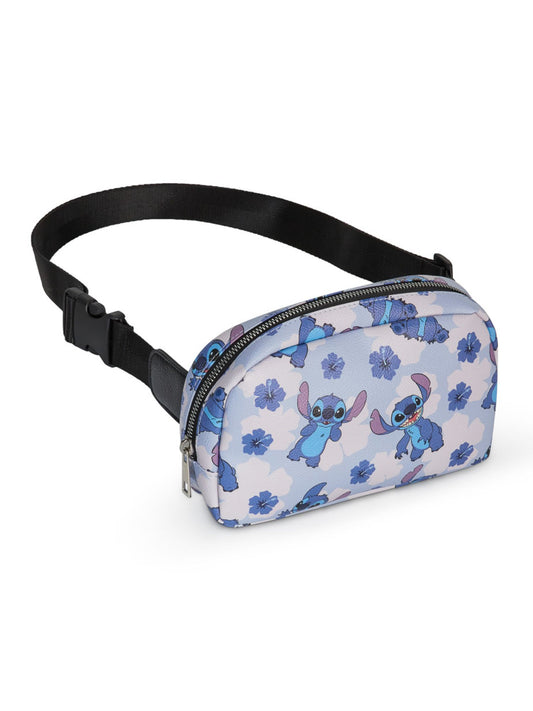 Disney Stitch Belt Bag Crossbody Fanny Pack Waist Bag Women's Floral Print Blue