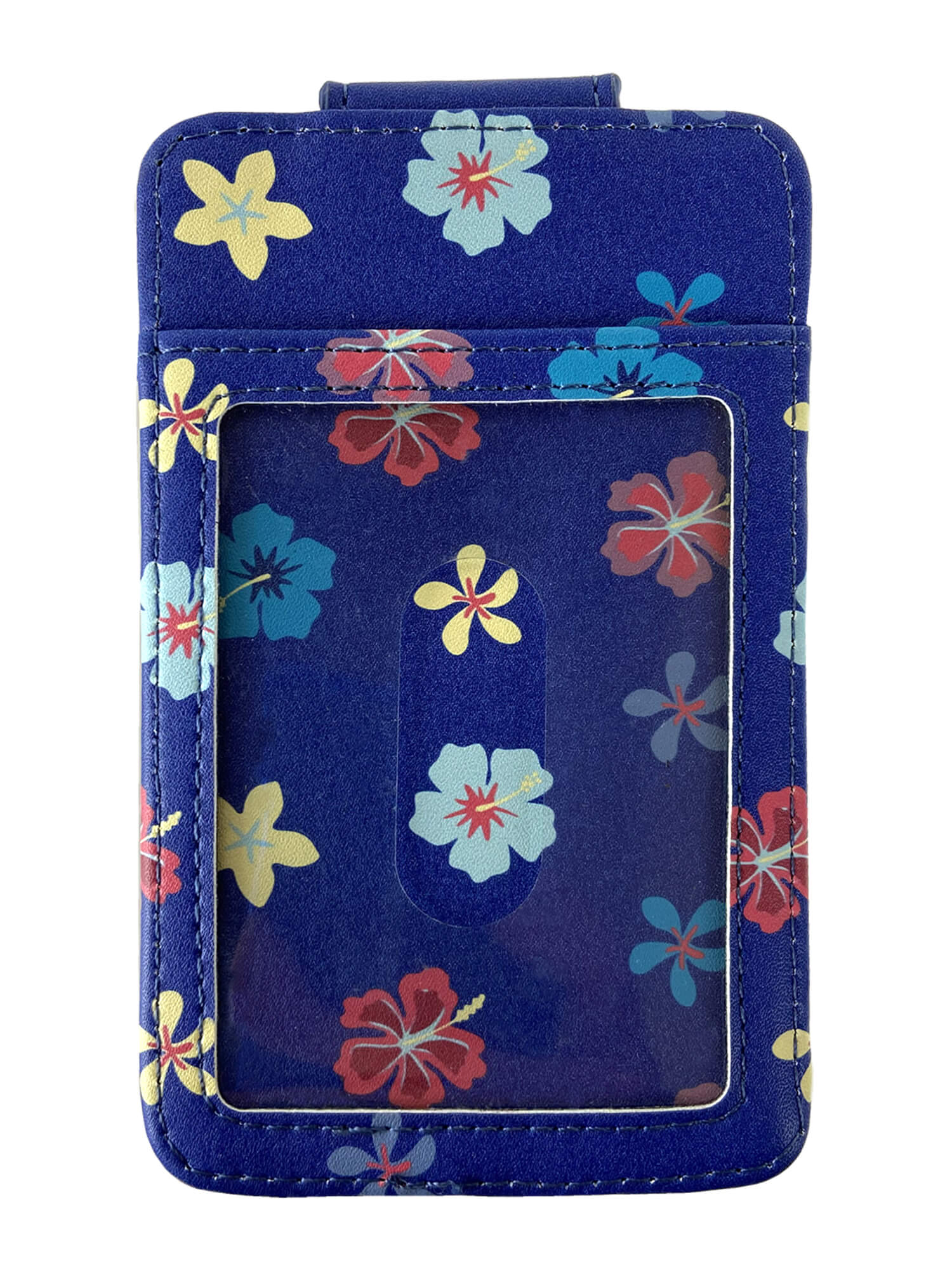 Womens Disney Stitch Card Holder Wallet Hawaiian Flowers Button Snap Closure