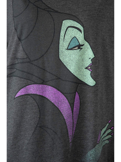 Disney Women's Plus Size Maleficent T-Shirt Villain Costume Tee Gray