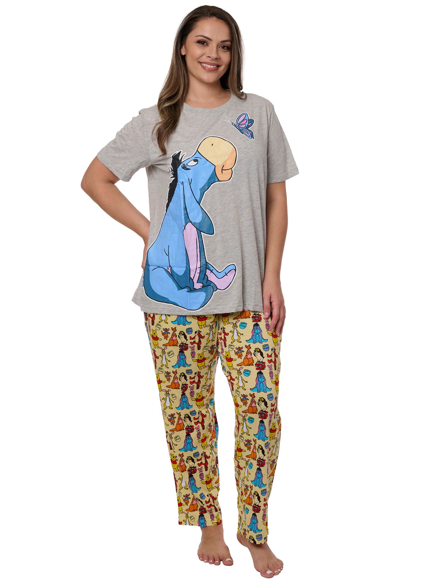 Eeyore Butterfly T-Shirt and Winnie The Pooh & Friends Lounge Pants Set