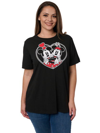 Mickey & Minnie Mouse Heart T-Shirt w/ Pajama Pants Lounge Wear Plus Size Set