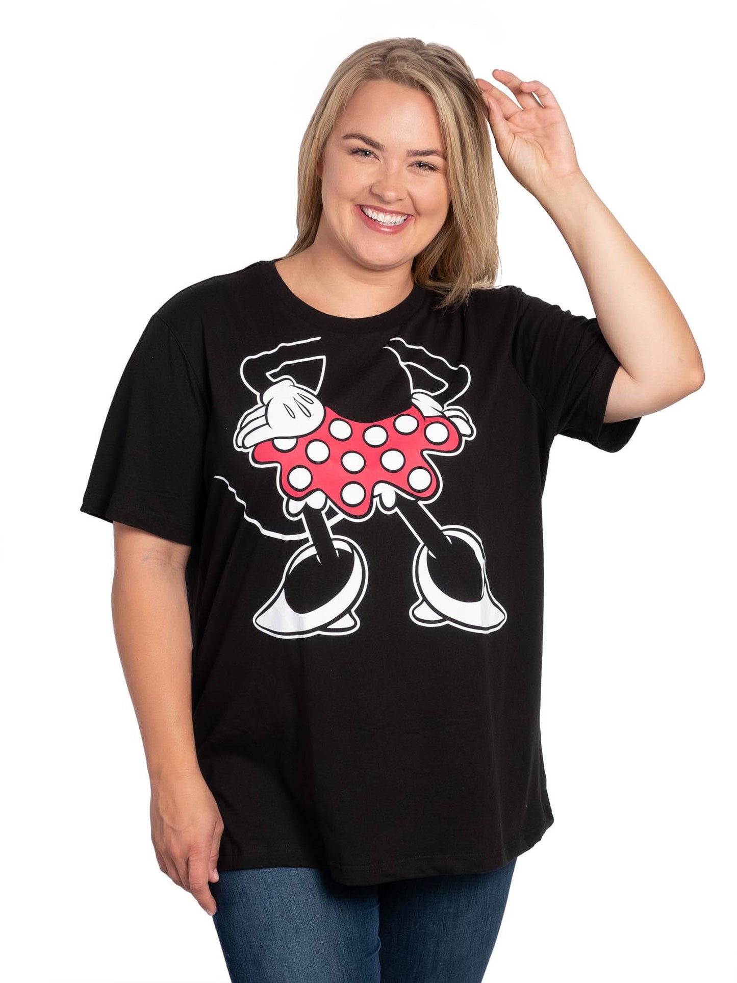 Women's Plus Size Disney Minnie Mouse T-Shirt Costume Tee Black Red