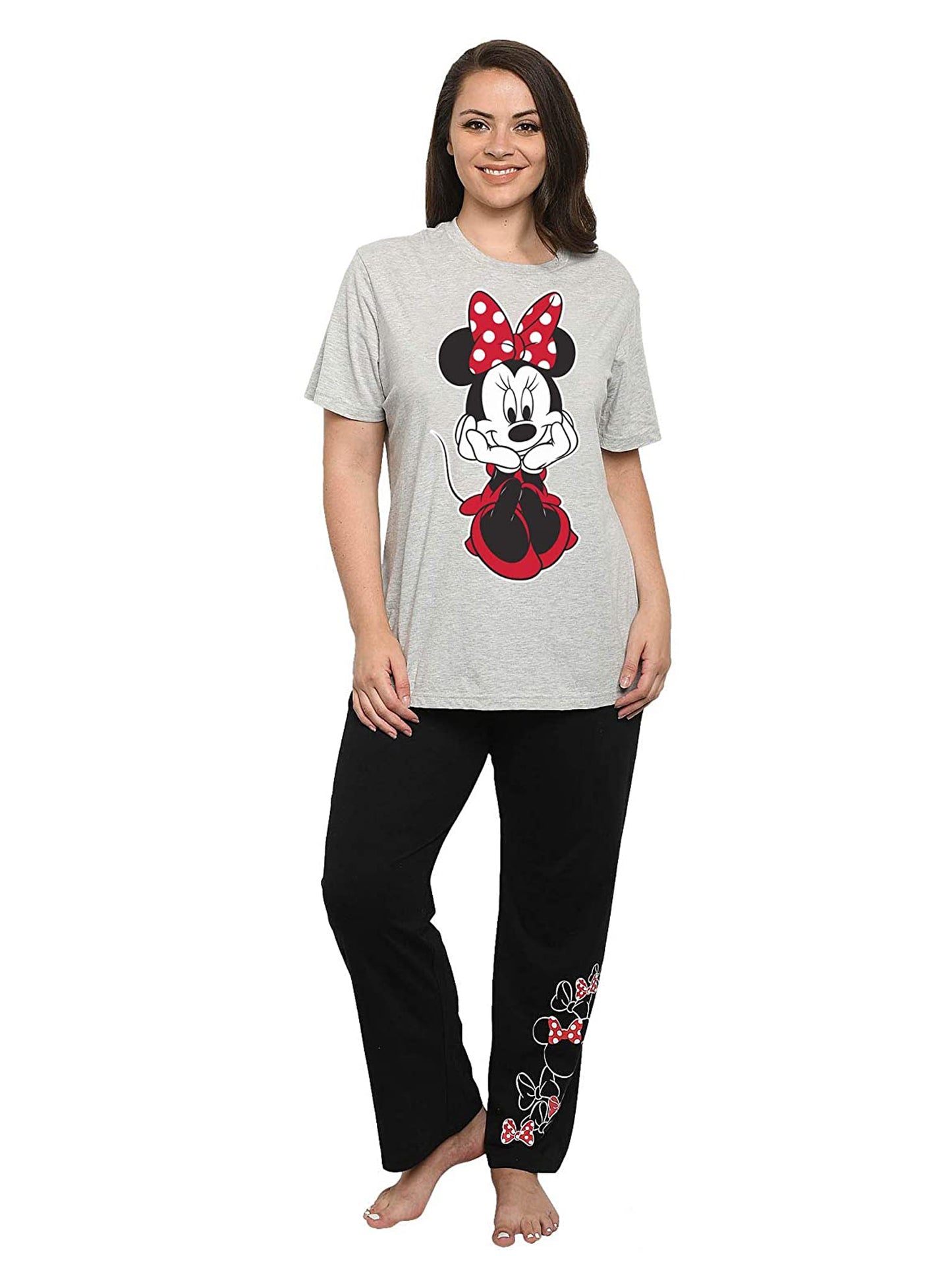 Disney Womens Plus Size Minnie Mouse T-Shirt & Lounge Pajama Pants 2 PC Set