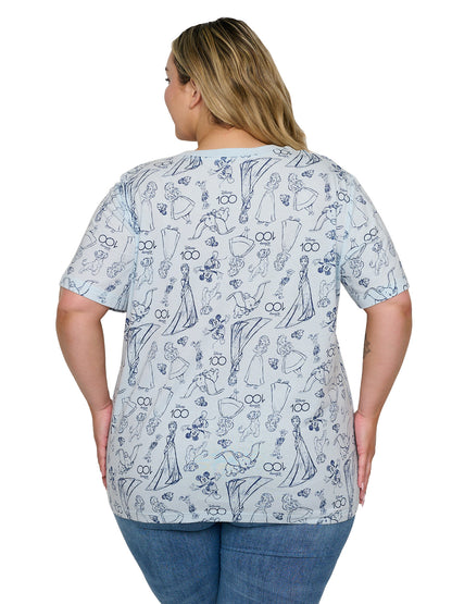 Disney T-Shirt Women's Plus Size Mickey Mouse Snow White Nemo Dumbo