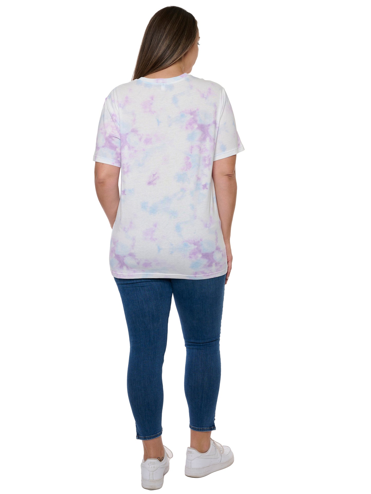 Women's Plus Size Disney Stitch T-Shirt Pastel Tie Dye Short Sleeve Tee