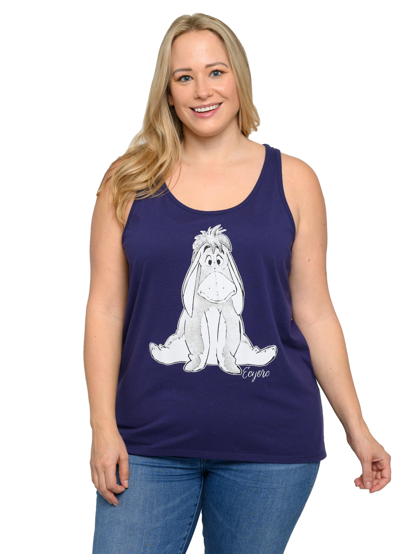 Women's Plus Size Disney Eeyore Tank Top Shirt Indigo Blue