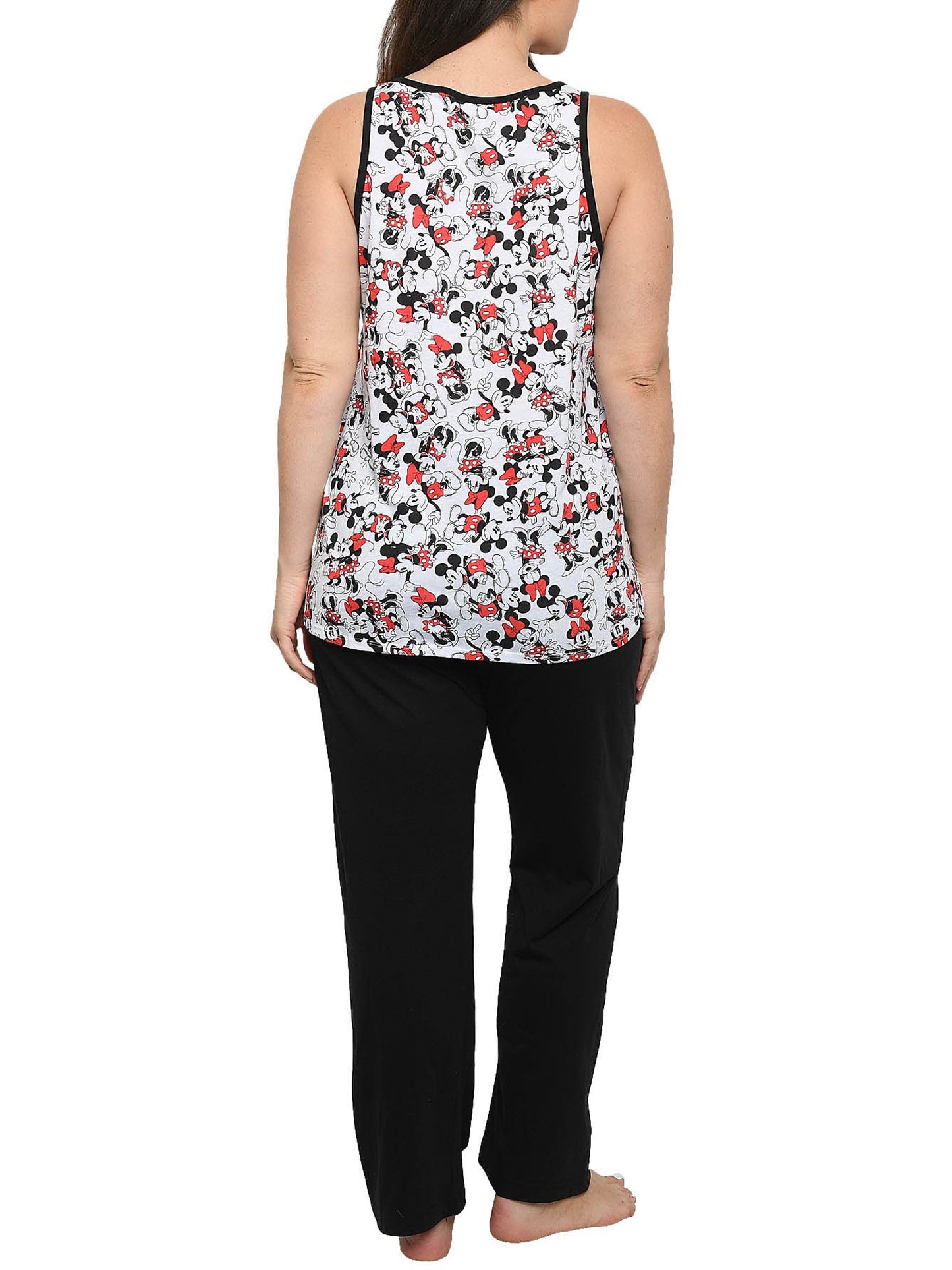 Disney Womens Plus Size Minnie Mouse All-Over Tank Top Pajama Lounge Wear Set