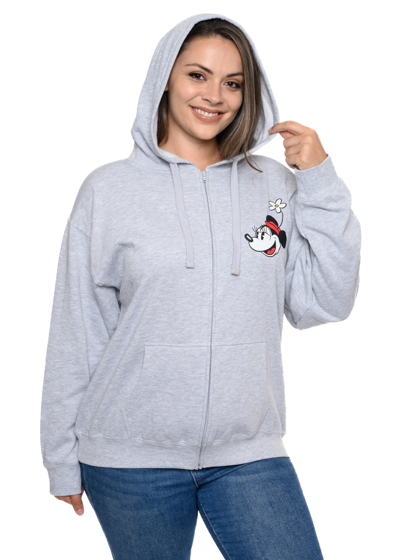 Women's and Women's Plus Mickey & Minnie Mouse Zip Hoodie Sweatshirt Disney