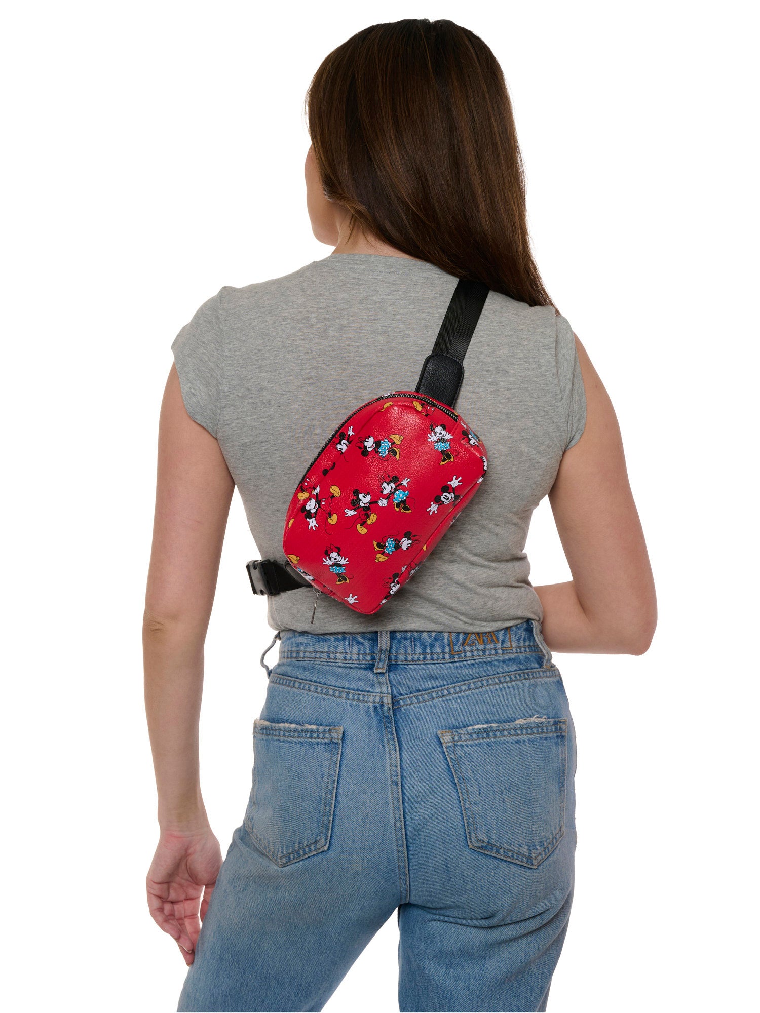 Disney Mickey & Minnie Mouse Belt Bag Crossbody Fanny Pack Waist Bag Women's Red