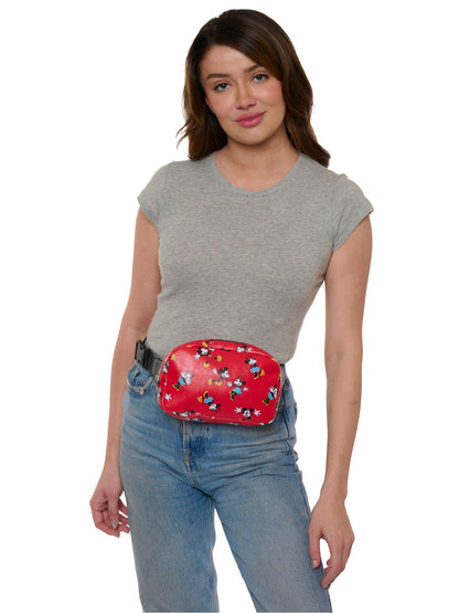 Disney Mickey & Minnie Mouse Belt Bag Crossbody Fanny Pack Waist Bag Women's Red