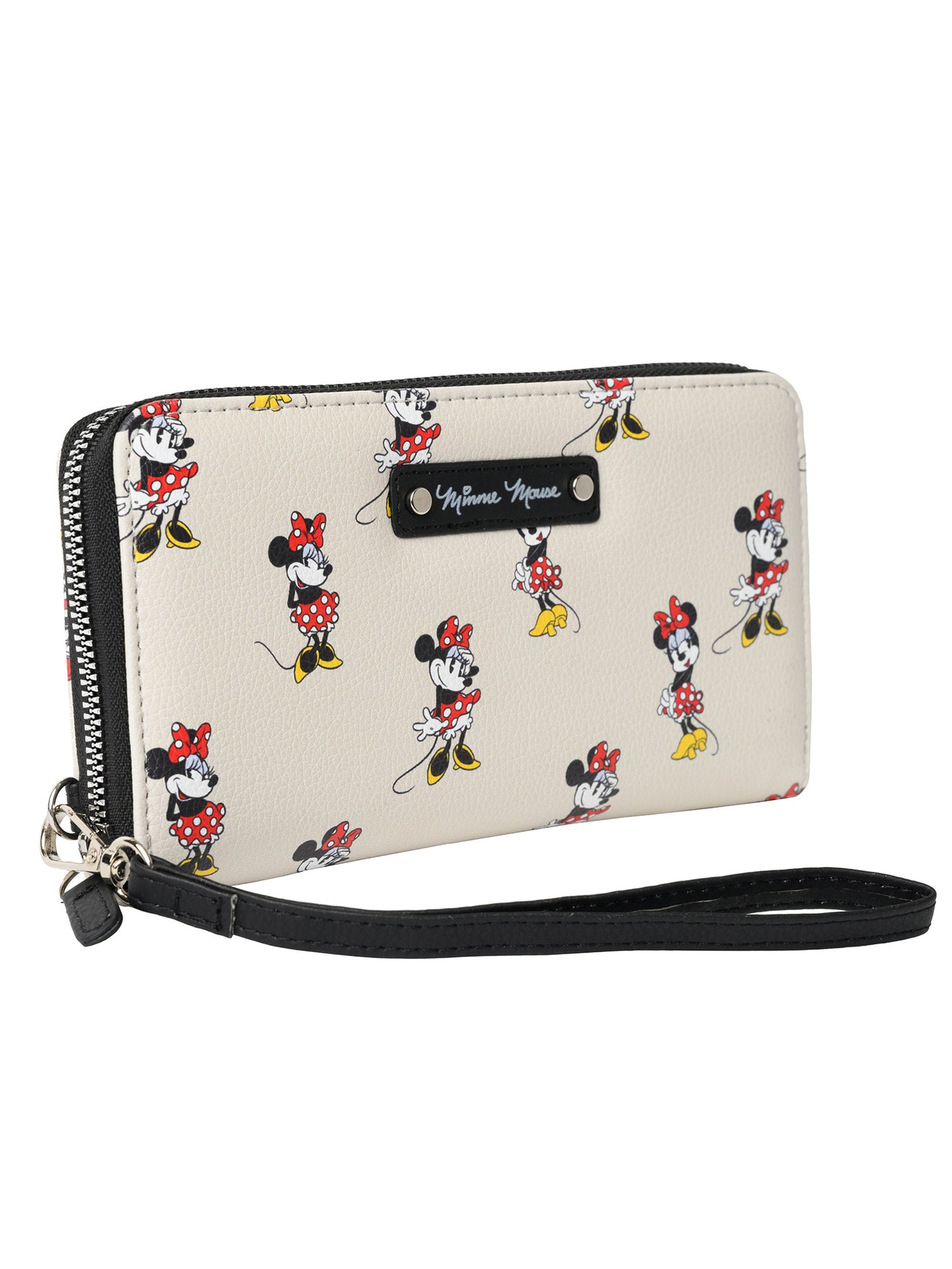 Disney Women's Minnie Mouse Zip Around Wallet All-Over Character Print Wristlet