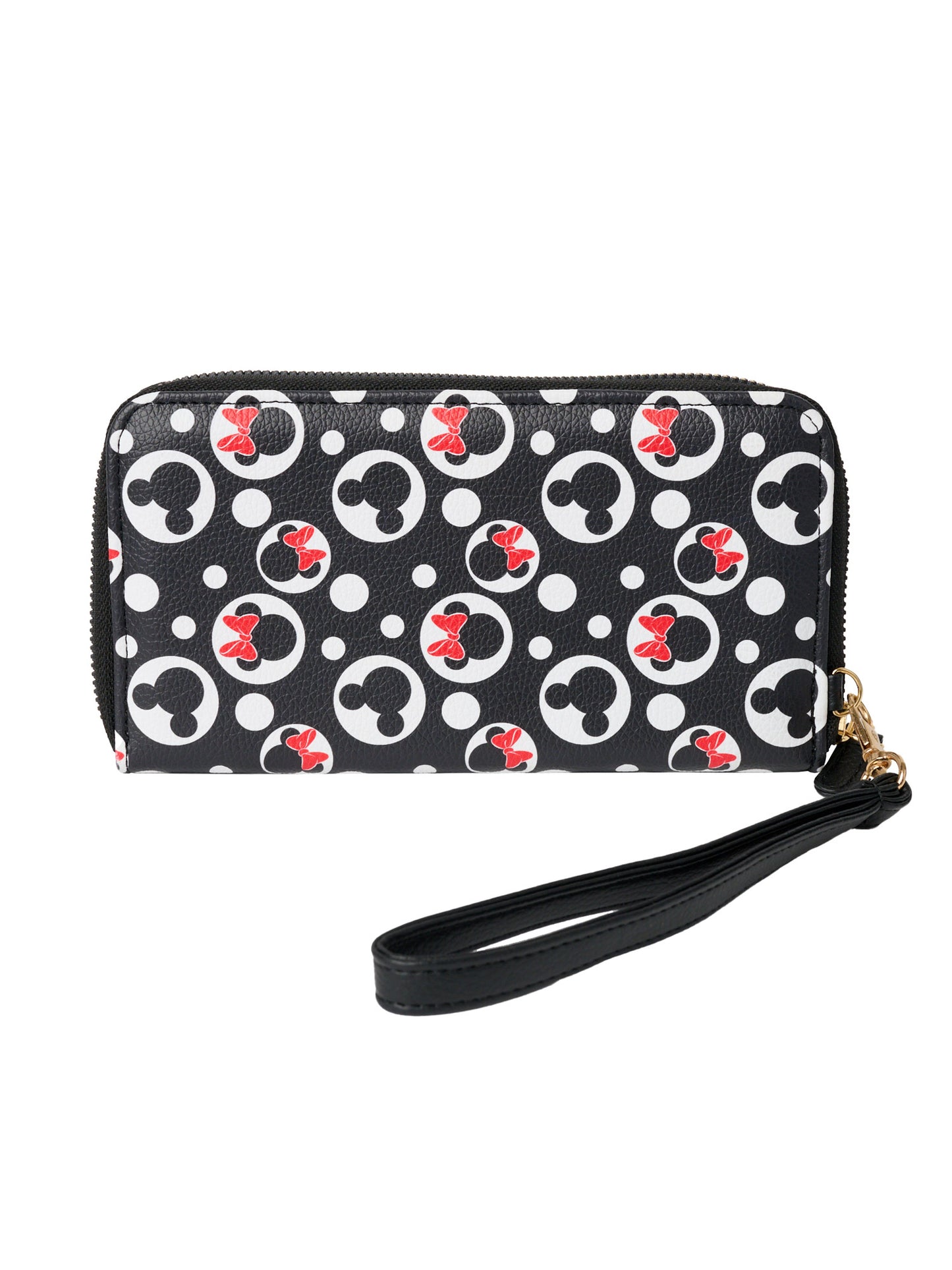 Women's Mickey & Minnie Zip Around Wallet Icons Black t All-Over Print Wristlet