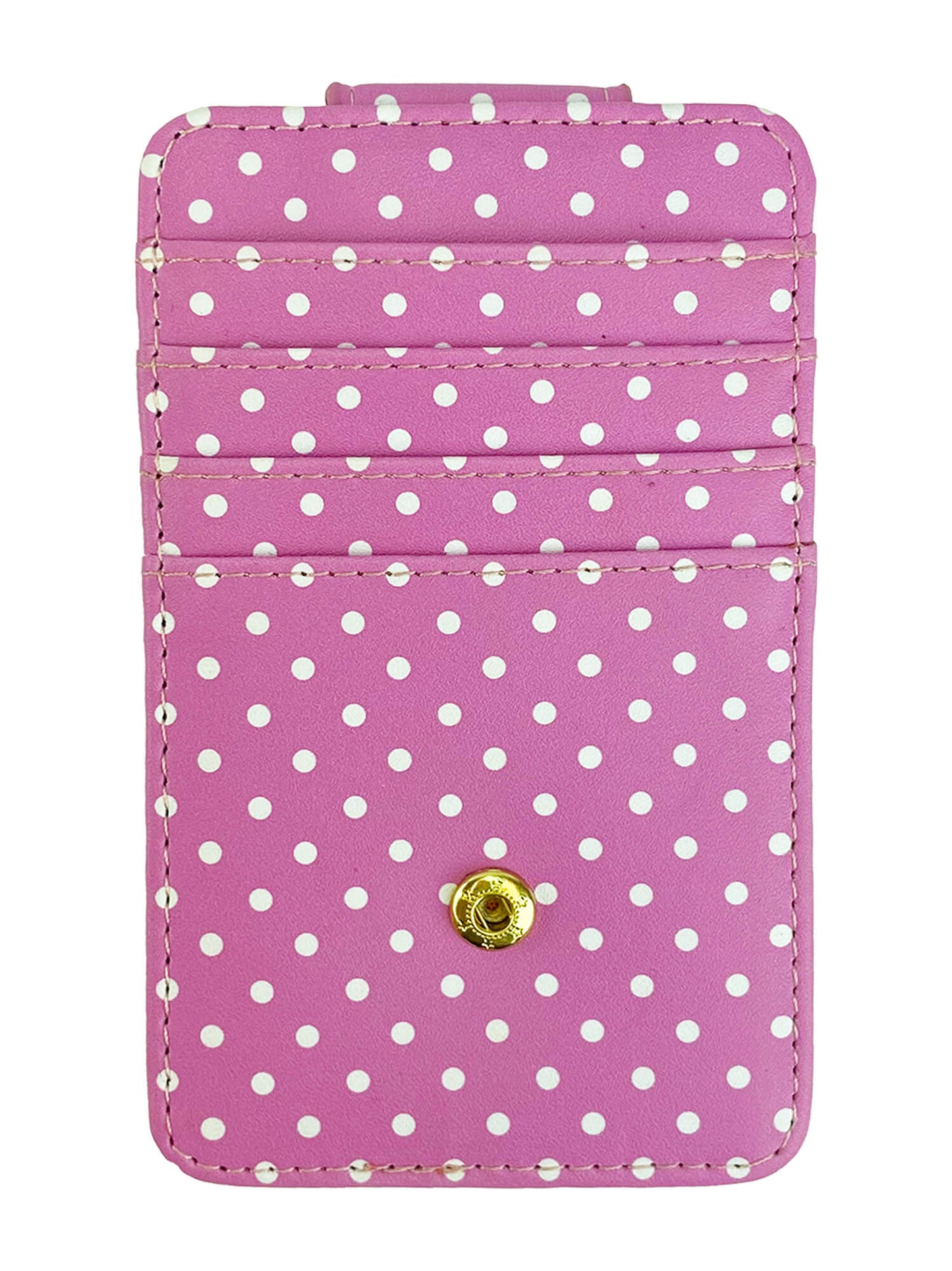 Womens Disney Minnie Mouse Polka Dot Card Holder Wallet Button Snap Closure