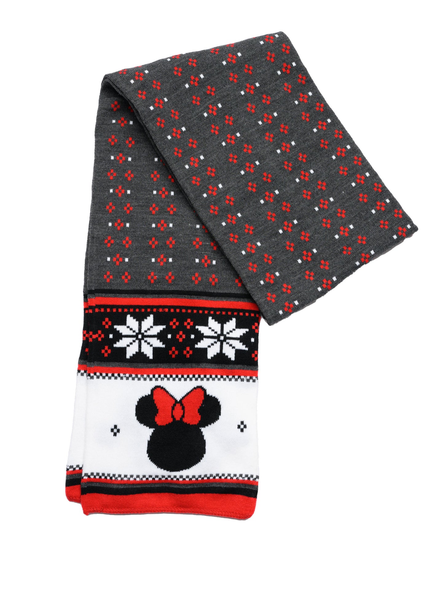 Adult Minnie Mouse Knit Scarf Disney Women Teen 70" Red Winter Cold Weather