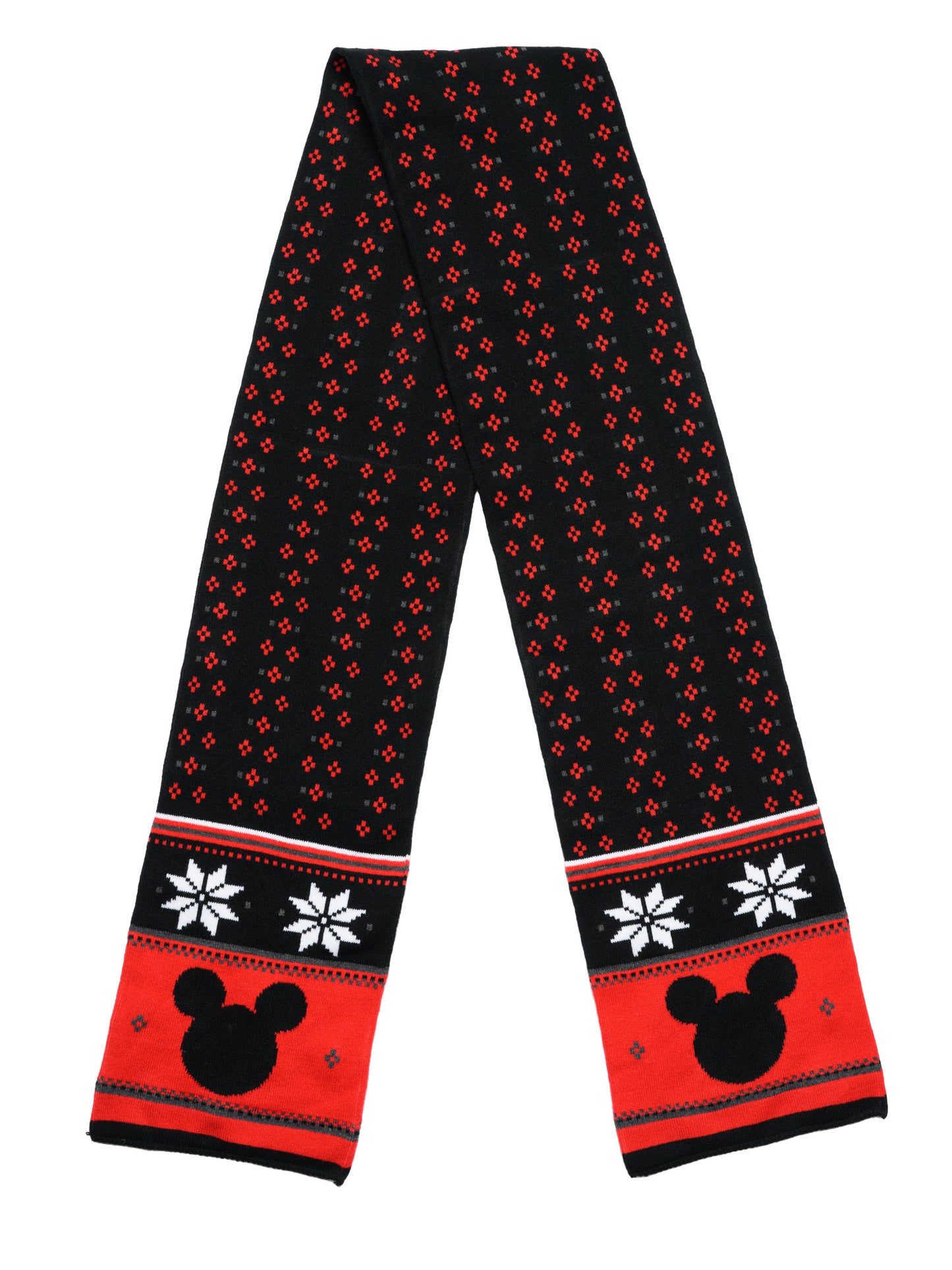 Women Men Adult Disney Mickey Mouse Knit Scarf Teen 70" Black Red Winter