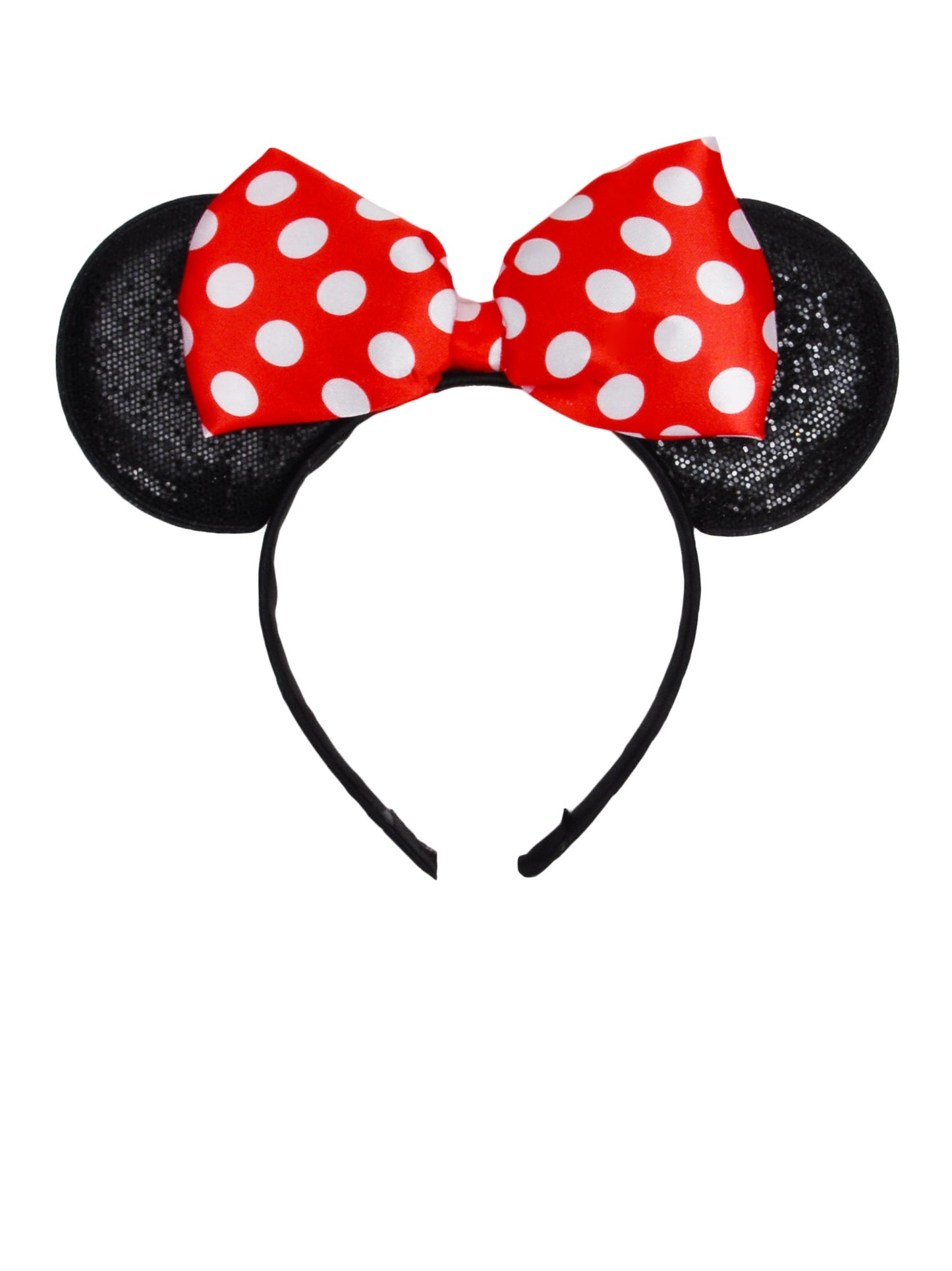 Girls Minnie Mouse Headband with Ears & Bow Red