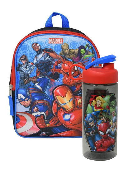 Avengers Backpack 11" Spider-Man w/ Marvel 16.5 oz Sullivan Water Bottle Set