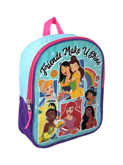 Disney Princesses Backpack 11" Toddler Ariel Tiana Belle Mulan Cinderella Girls