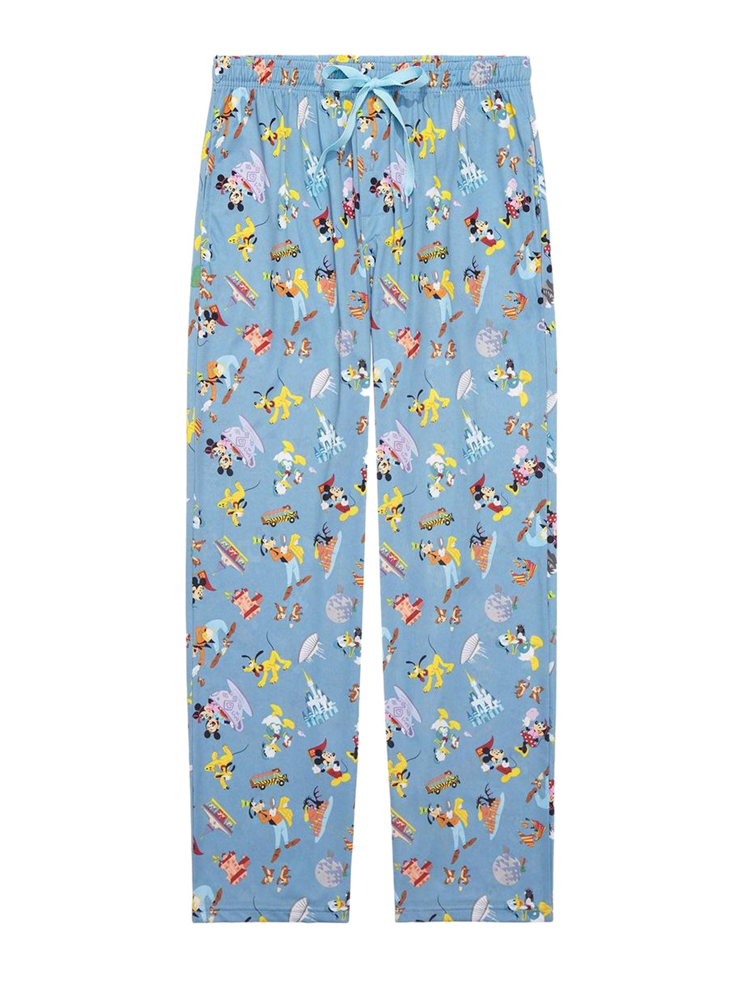 Women's Disney Mickey & Minnie Pajama Pants Lounge Wear Pluto Goofy Donald Blue