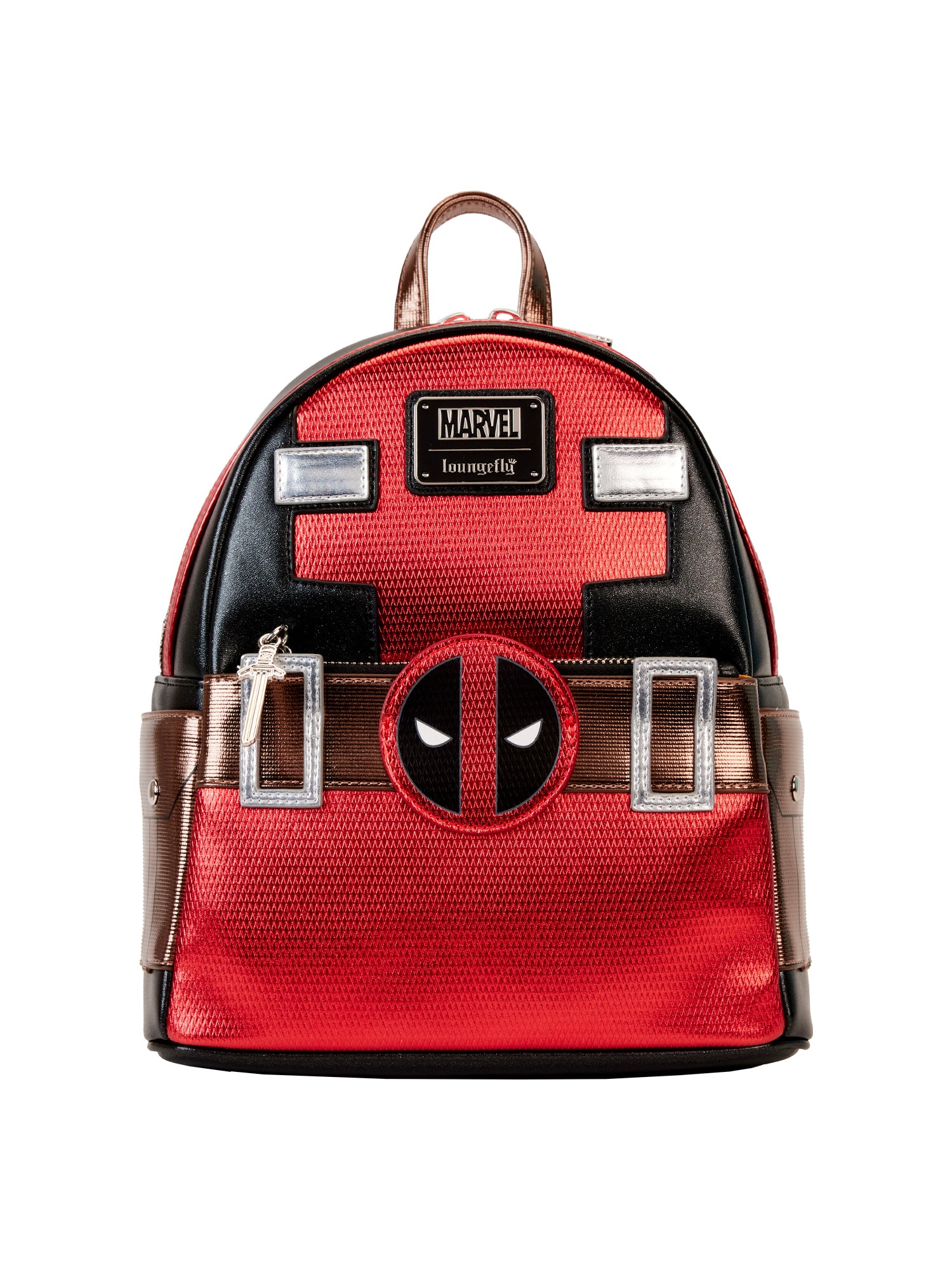 Loungefly x Marvel Deadpool Mini Backpack Handbag Metallic Red