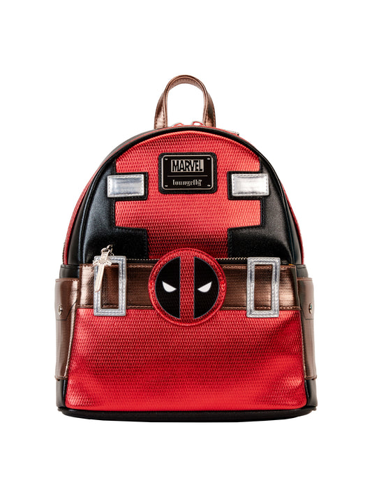 Loungefly x Marvel Deadpool Mini Backpack Handbag Metallic Red