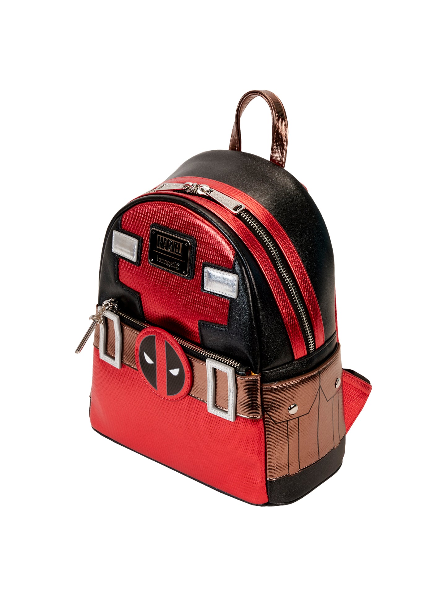 Loungefly x Marvel Deadpool Mini Backpack Handbag Metallic Red