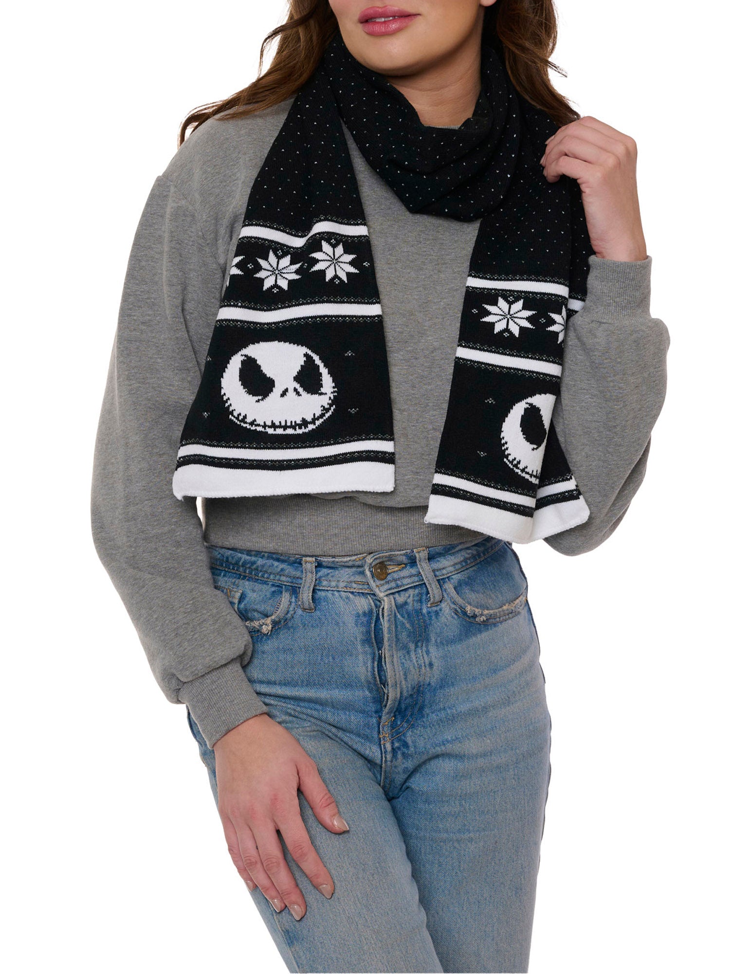 Adult Disney Nightmare Before Christmas Knit Scarf 70" Jack Skellington