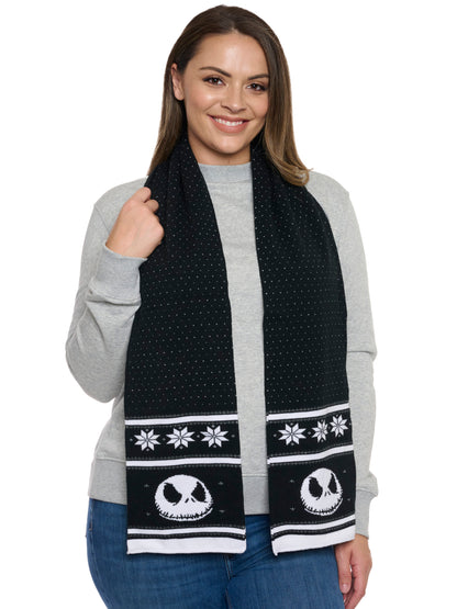 Adult Disney Nightmare Before Christmas Knit Scarf 70" Jack Skellington