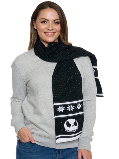 Adult Disney Nightmare Before Christmas Knit Scarf 70" Jack Skellington