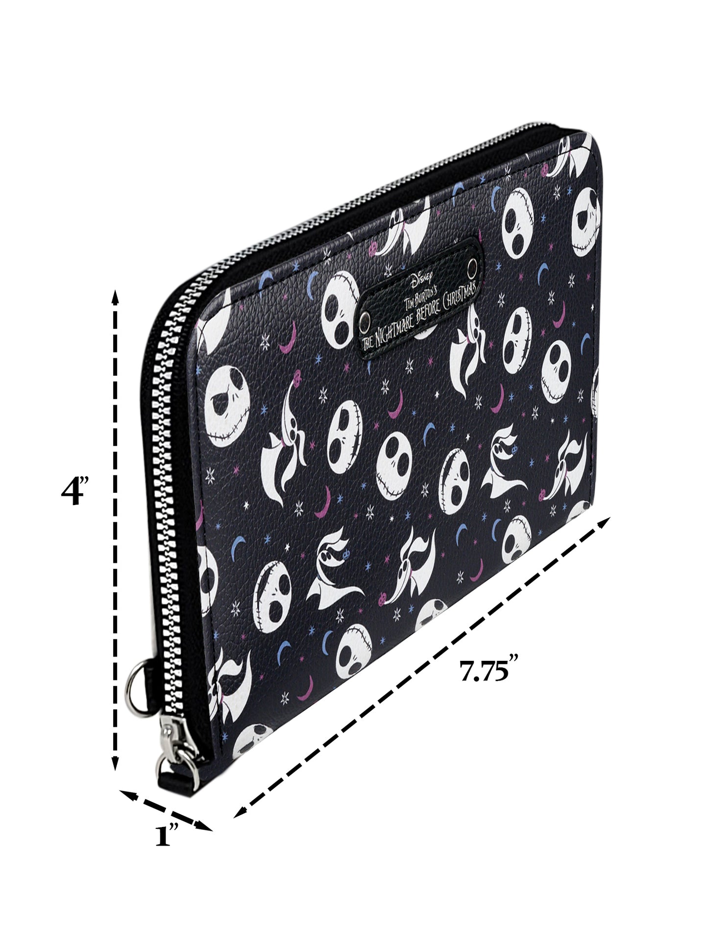 Nightmare Before Christmas Womens Zip Around Wallet All-Over Print Wristlet