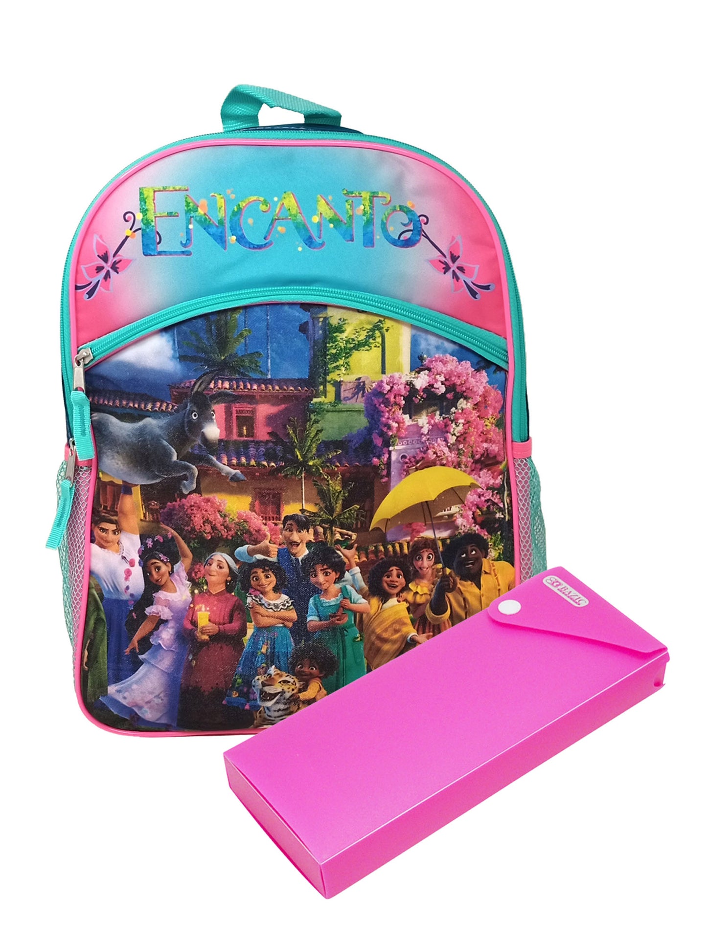 Girls Disney Encanto Backpack 16" w/ Pencil Case Luisa Mirabel Isabela Camilo