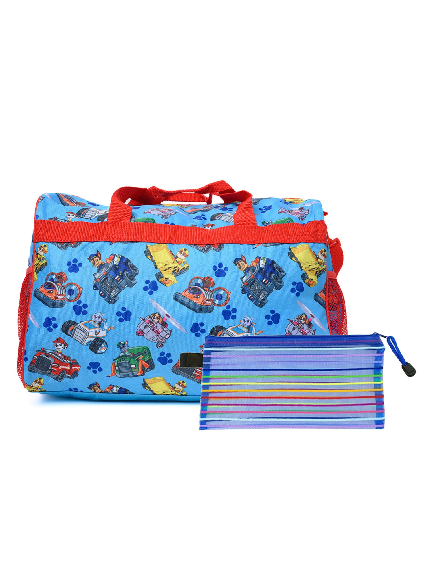 Paw Patrol Duffel Bag 16" Carry-On Chase w/ Mesh Zipper Travel Pouch Set