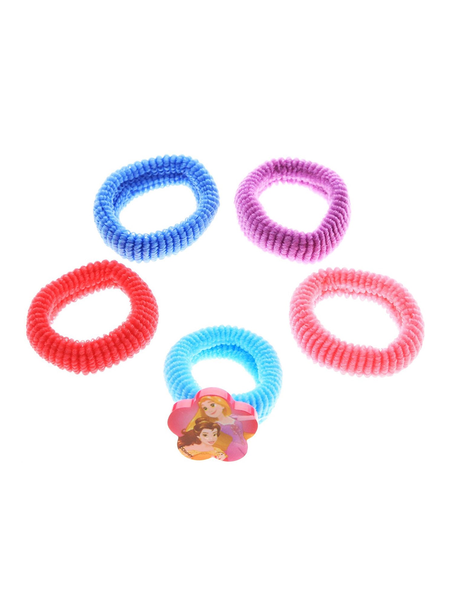 Disney Princesses 7Pc Hair Ties Set w/ Mirror & Comb