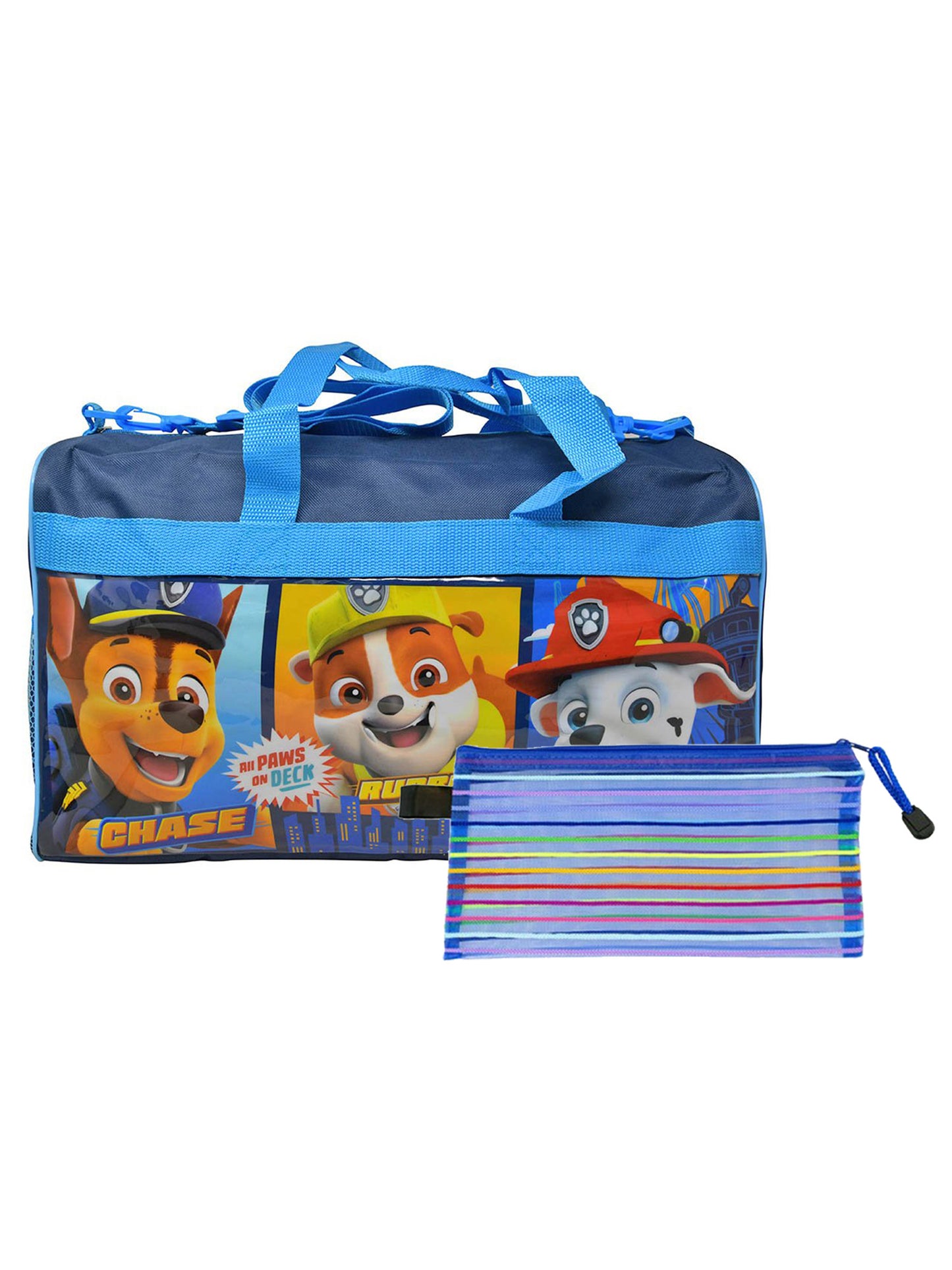 Nickelodeon Paw Patrol 17" Duffel Bag W/ Travel Mesh Zippper Pouch Set