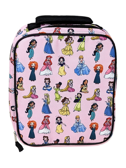 Disney Princesses Insulated Lunch Bag Vertical Girls Pink Rapunzel Tiana