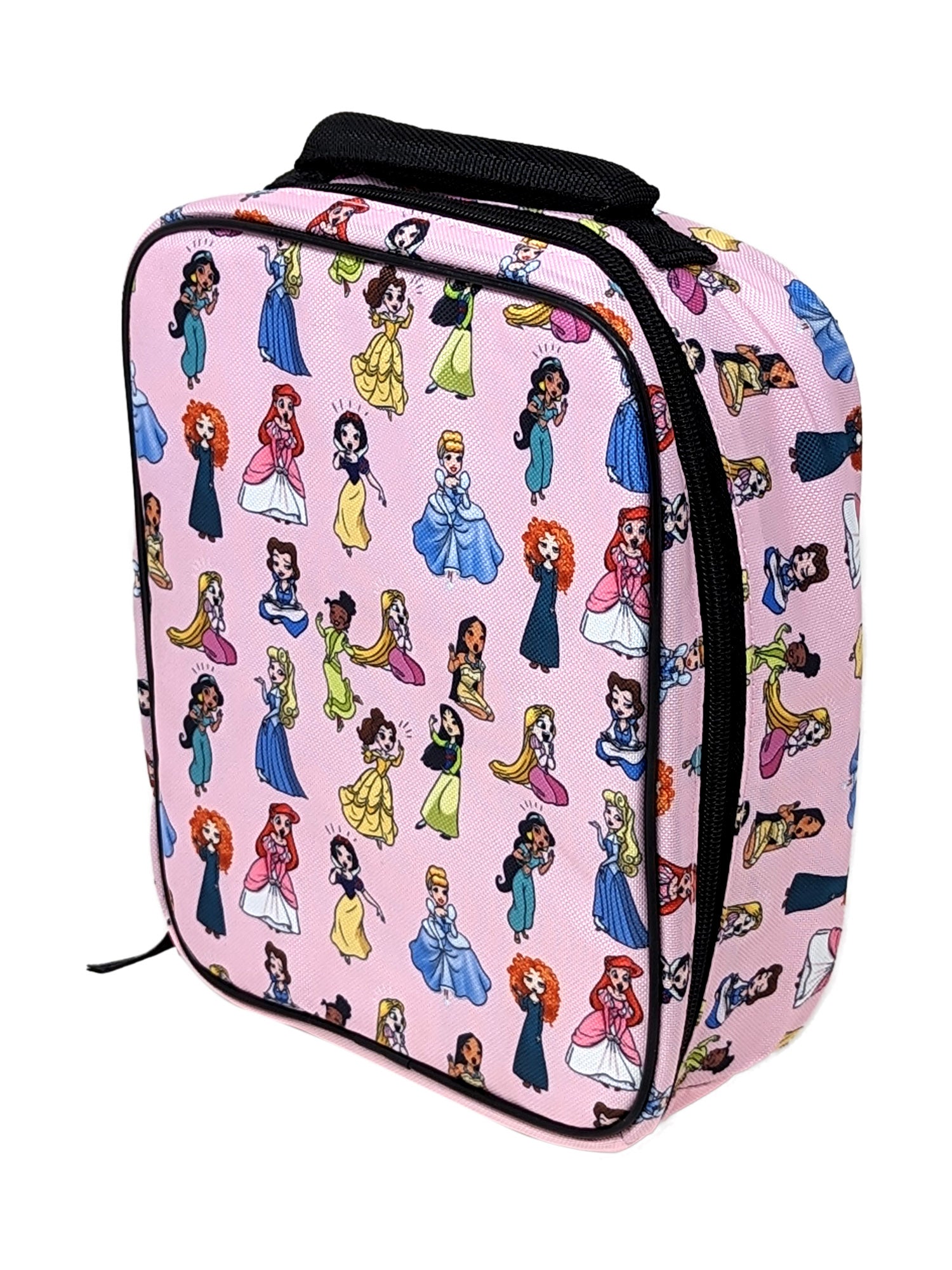 Disney Princesses Insulated Lunch Bag Vertical Girls Pink Rapunzel Tiana