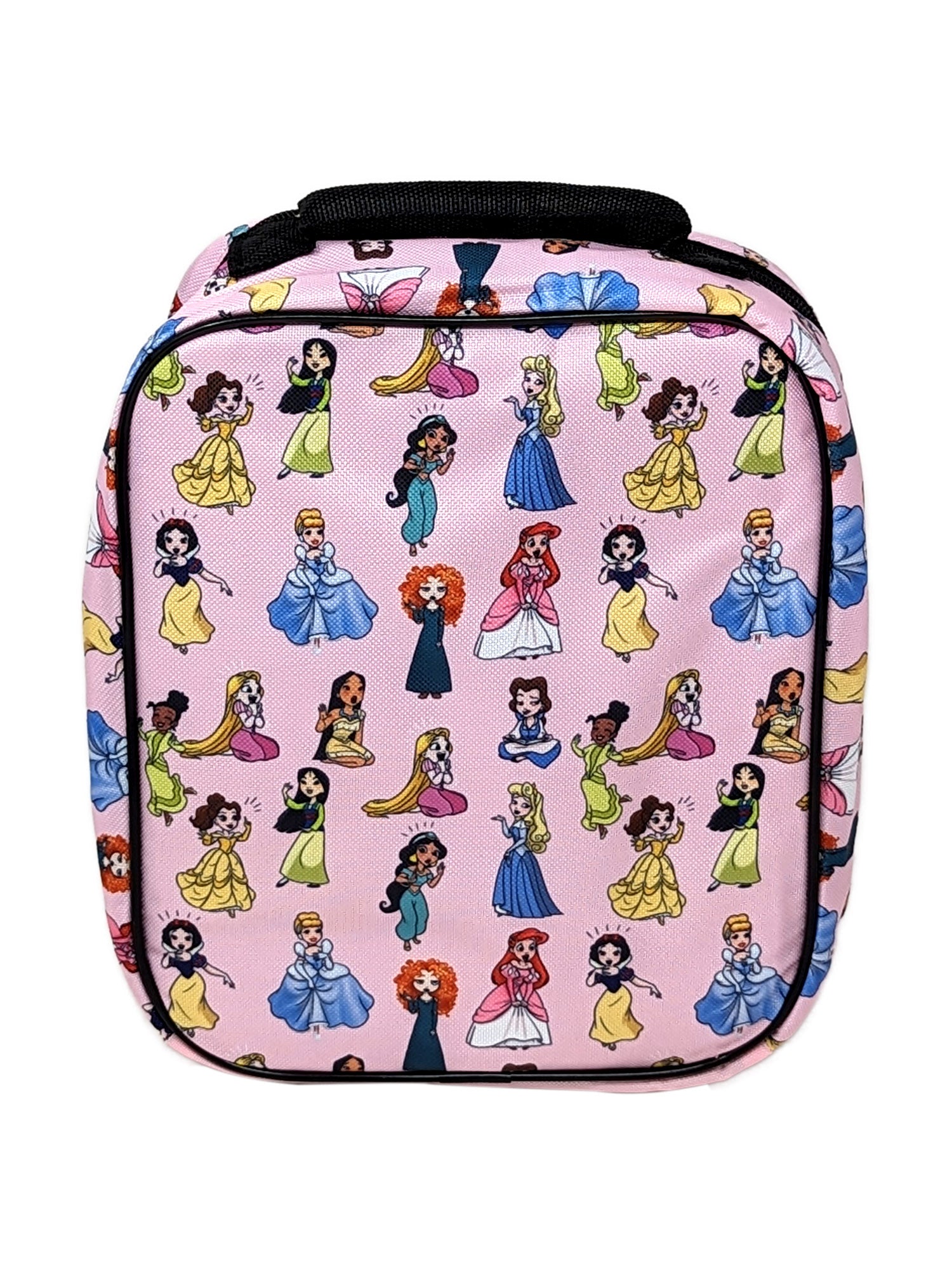 Disney Princesses Insulated Lunch Bag Vertical Girls Pink Rapunzel Tiana