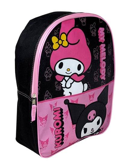 My Melody & Kuromi 15" Backpack w/ Suction Toothbrush Cover Cap Travel Kit Set