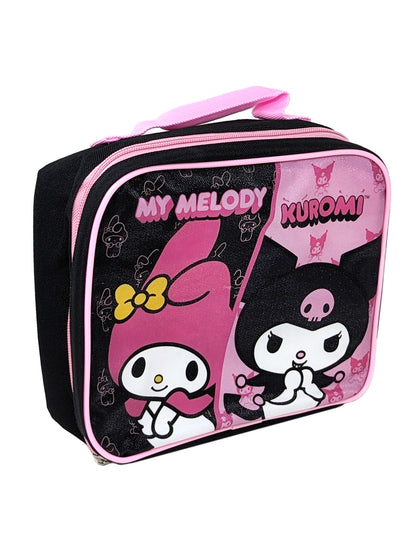 Hello Kitty My Melody Kuromi Lunch Bag Insulated Girls Sanrio Pink Black