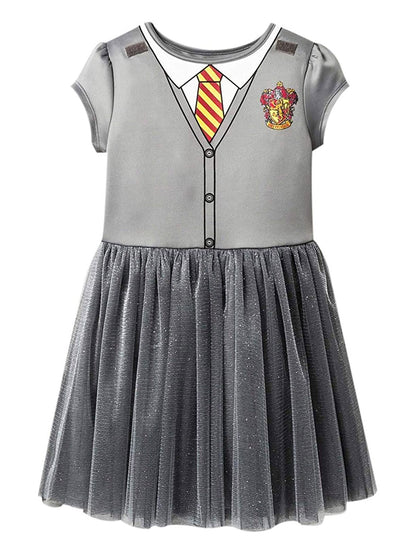 Girls Harry Potter Hermione Halloween Costume Dress Hooded Cape Cosplay Dress Up