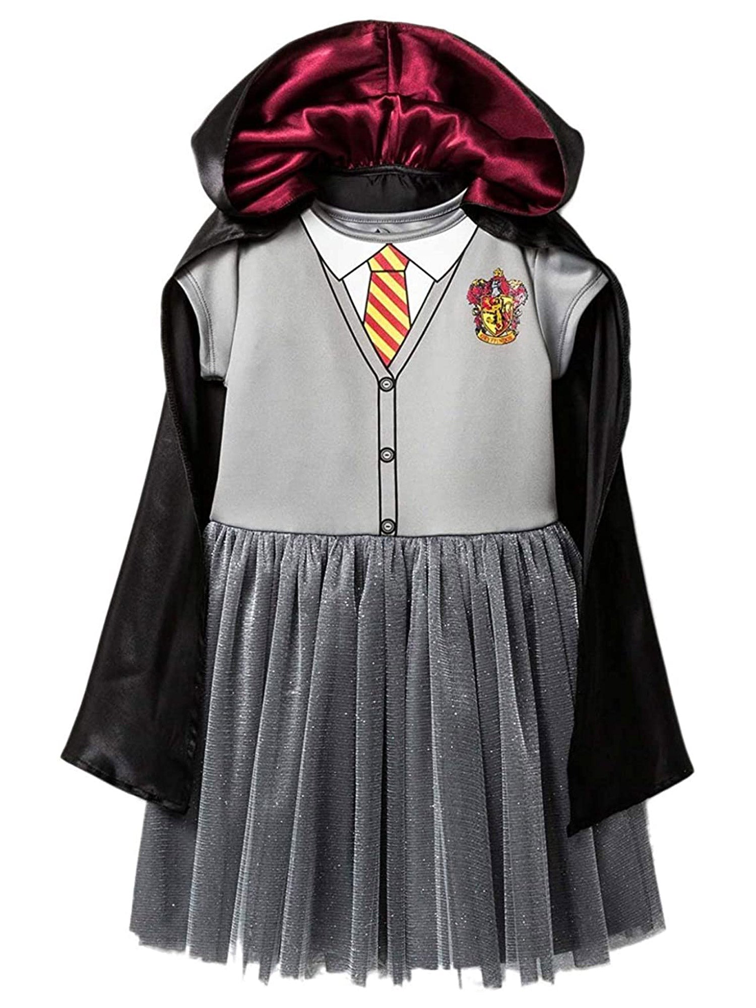 Girls Harry Potter Hermione Halloween Costume Dress Hooded Cape Cosplay Dress Up