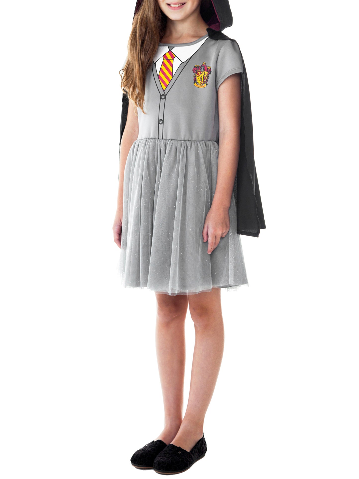 Girls Harry Potter Hermione Halloween Costume Dress Hooded Cape Cosplay Dress Up