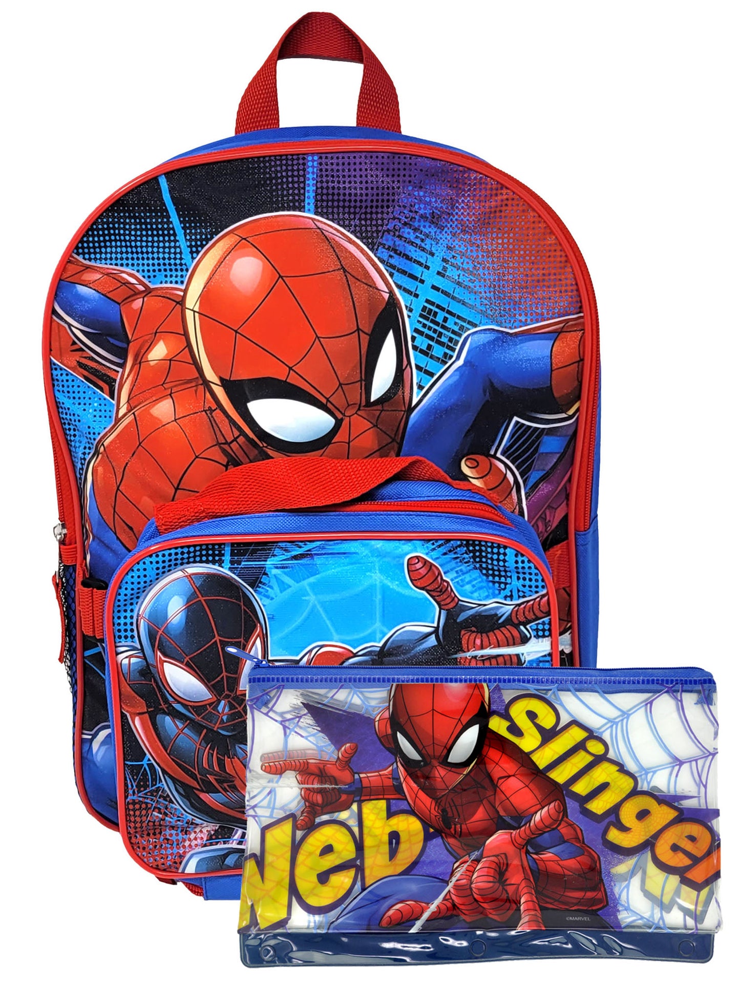 Boys Spider-Man Backpack, Insulated Lunch Bag & Pencil Pouch School 3-Piece Set