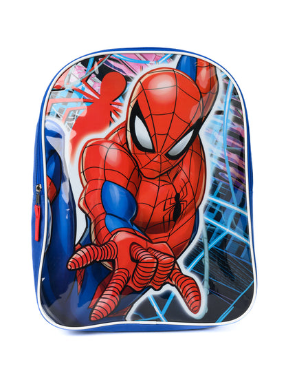 Spider-Man Backpack 15" Marvel Spiderman Boys Blue Bookbag Avengers Knapsack