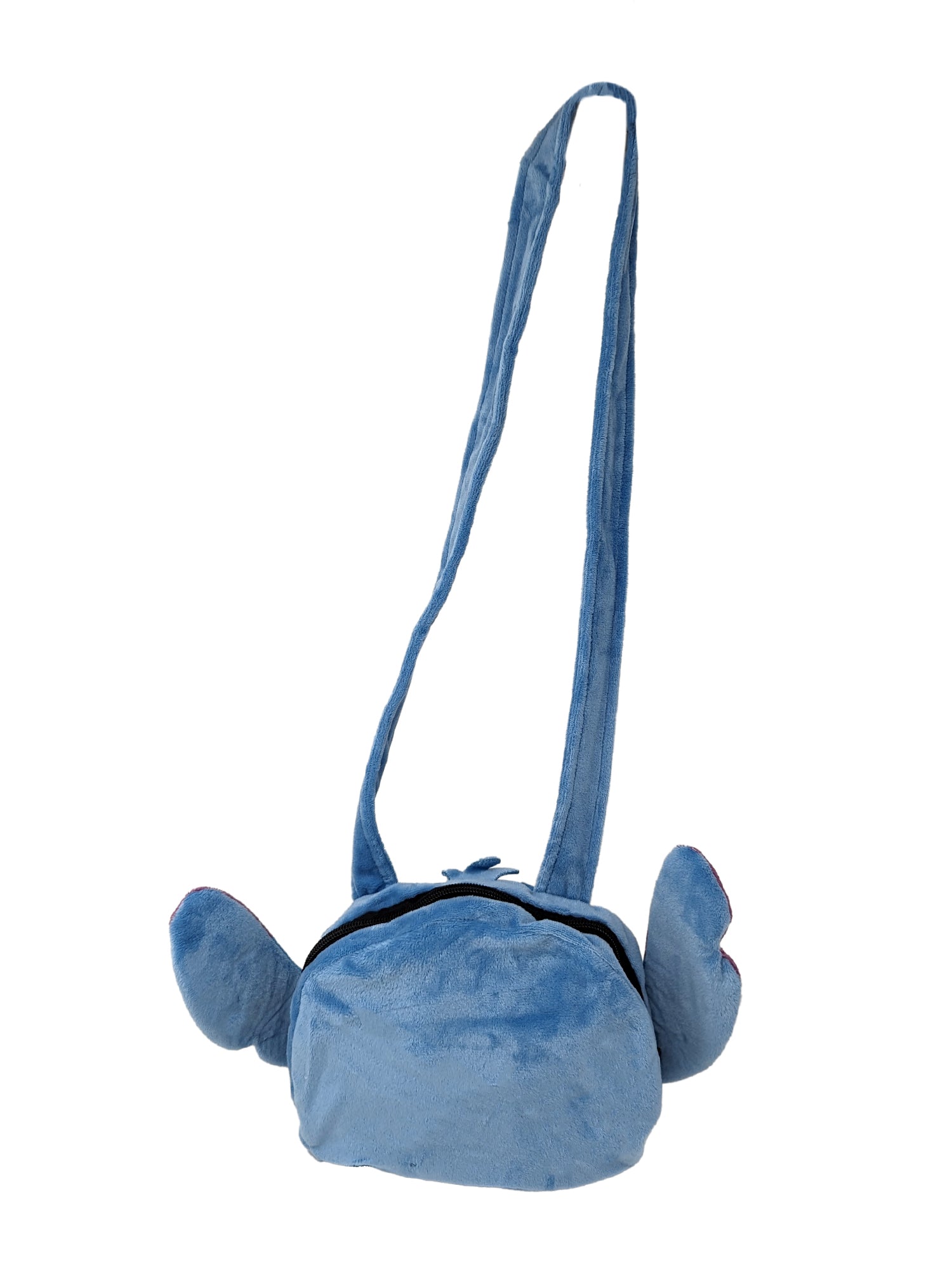 Disney Stitch Plush Shoulder Bag Purse Cosplay Small 8" Blue Soft