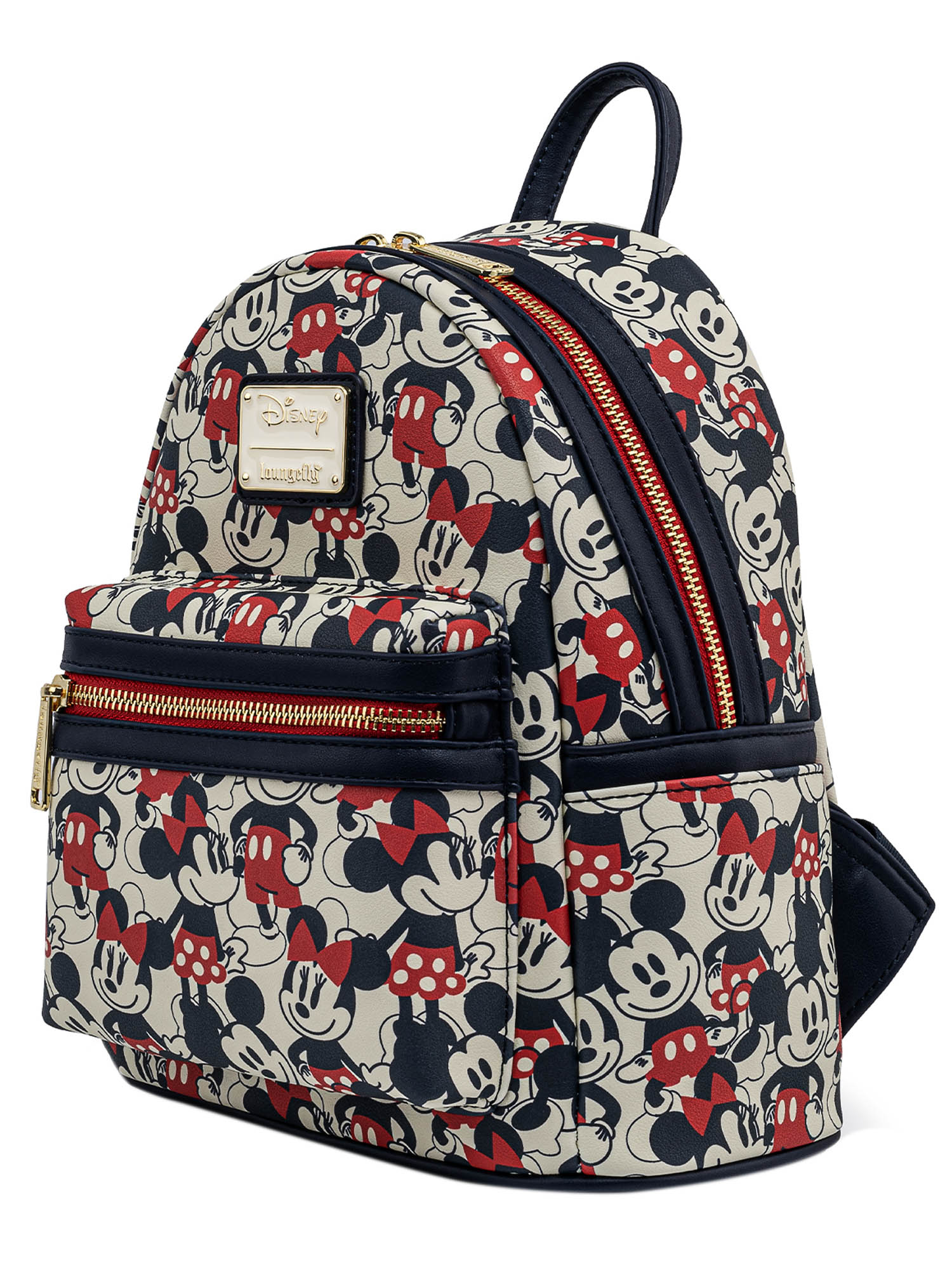 Loungefly x Disney Mickey & Minnie Mini Backpack Handbag All-Over Print Navy