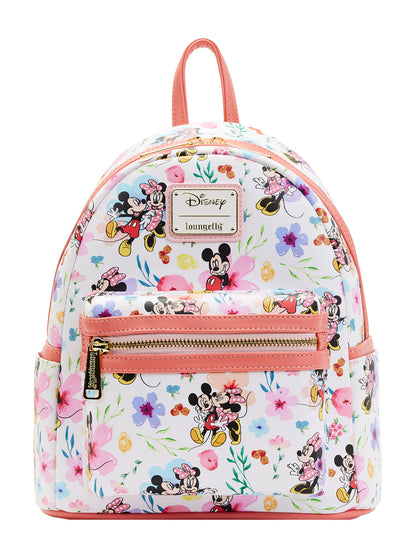 Loungefly x Disney Mickey & Minnie Mouse Floral Mini Backpack Handbag