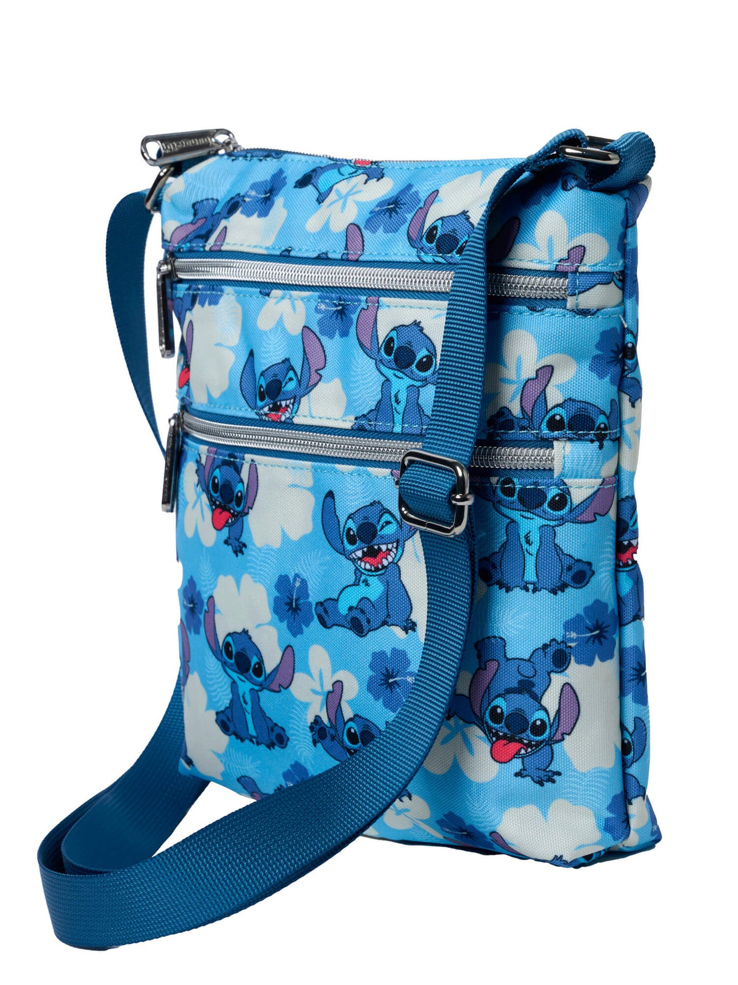 Loungefly x Disney Stitch Passport Crossbody Bag Blue All-Over Print