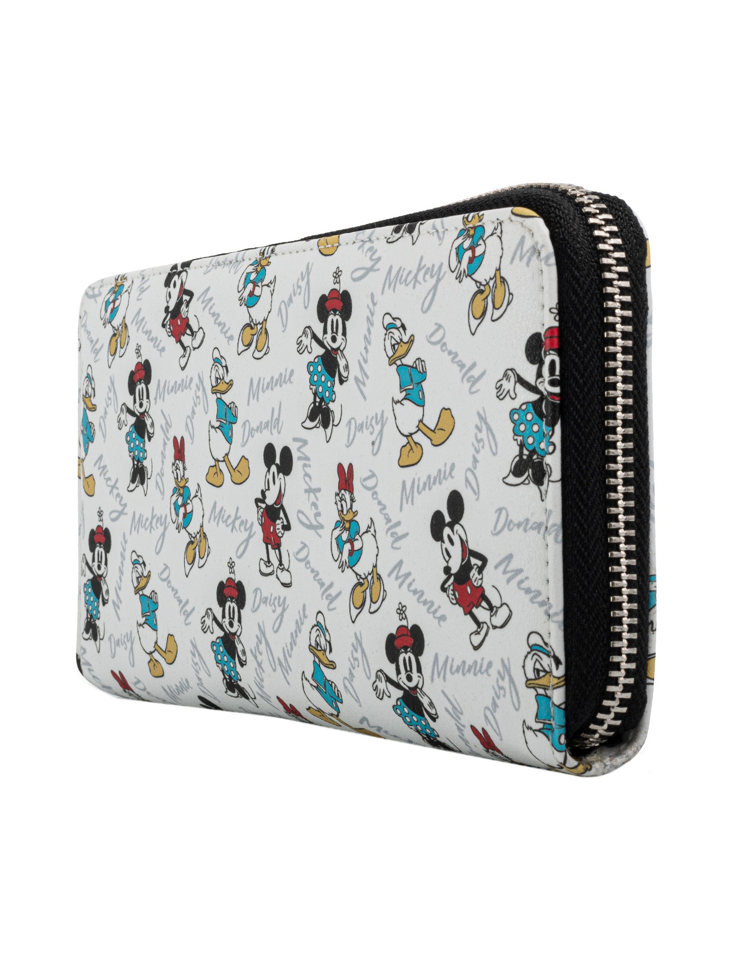 Loungefly x Disney Women's Mickey Minnie Donald Daisy Zip Around Clutch Wallet