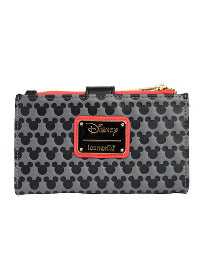 Loungefly x Disney Women's Mickey Mouse Icons Snap Flap Wallet Black Red